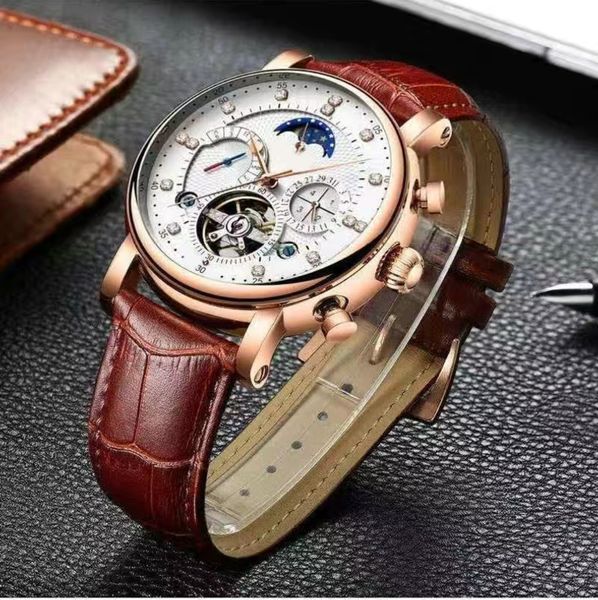 tourbillon watch automatic mechanical designer watches skeleton hand winding montre de luxe business casual watch natural leather gentleman, Slivery;brown
tourbillon watch automatic mechanical designer watches skeleton hand winding montre de luxe business casual watch natural leather gentleman, Slivery;brown