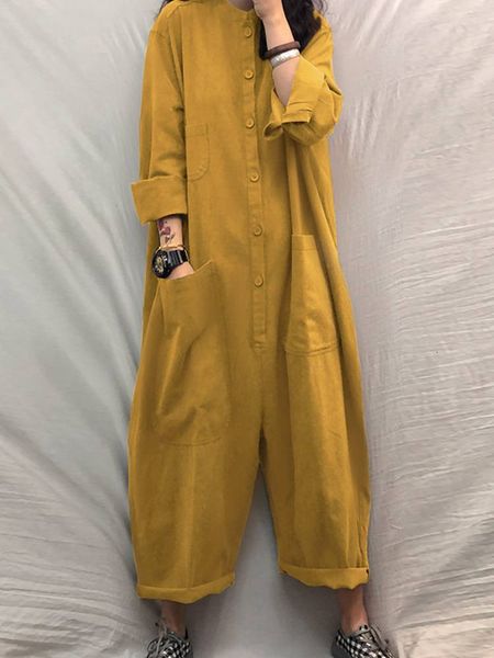 women's jumpsuits rompers women jumpsuit female oversized romper zanzea autumn loose pockets overalls casual solid stand collar bottom, Black;white
women's jumpsuits rompers women jumpsuit female oversized romper zanzea autumn loose pockets overalls casual solid stand collar bottom, Black;white