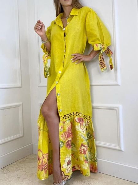 women's swimwear casual print shirts maxi dress for women elegant tie-up loose long fashion single-breasted lapel slit beach 230324, White;black
women's swimwear casual print shirts maxi dress for women elegant tie-up loose long fashion single-breasted lapel slit beach 230324, White;black