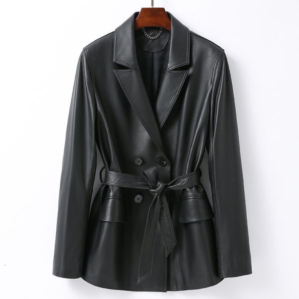 women's jackets julypalette 100 genuine lambskin leather blazer fashion double breasted button office ladies belt sheepskin coats 23032, Black;brown
women's jackets julypalette 100 genuine lambskin leather blazer fashion double breasted button office ladies belt sheepskin coats 23032, Black;brown