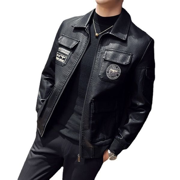 men's leather faux trend cool motorcycle jacket suit designer punk warm cardigan 230324, Black
men's leather faux trend cool motorcycle jacket suit designer punk warm cardigan 230324, Black