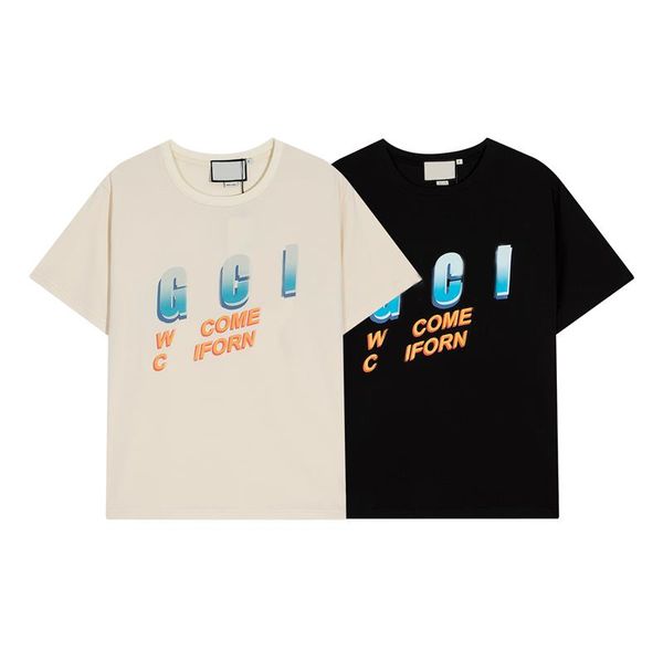 2023 summer new short sleeve t-shirt men's designer flash color contrast logo letter print high-end t-shirt men's and women's, White;black
2023 summer new short sleeve t-shirt men's designer flash color contrast logo letter print high-end t-shirt men's and women's, White;black