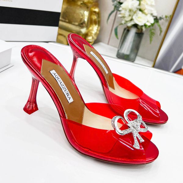 aquazzura rhinestones bowknot mule slides sandals slippers heels stiletto open toe women's luxury hyaline pvc leather outsole evening s, Black
aquazzura rhinestones bowknot mule slides sandals slippers heels stiletto open toe women's luxury hyaline pvc leather outsole evening s, Black