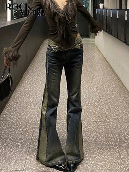 women's jeans rockmore vintage low rise flare pant cyber y2k streetwear denim trousers korean retro girlfriend aesthetic clothes 230324, Blue
women's jeans rockmore vintage low rise flare pant cyber y2k streetwear denim trousers korean retro girlfriend aesthetic clothes 230324, Blue