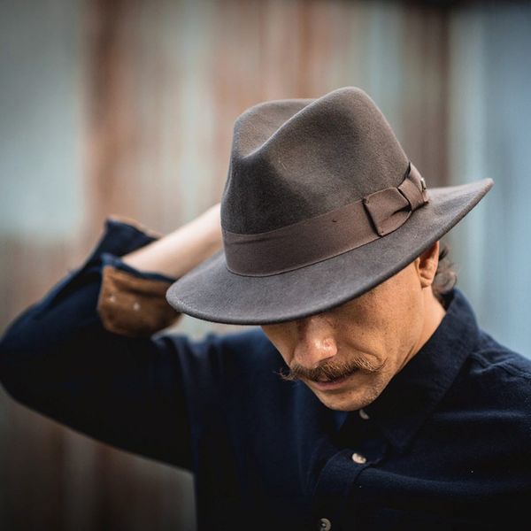 stingy brim hats fashion men fedoras hat women's jazz hat with bow tie elegant spring black woolen blend cap outdoor casual felt hat 23, Blue;gray
stingy brim hats fashion men fedoras hat women's jazz hat with bow tie elegant spring black woolen blend cap outdoor casual felt hat 23, Blue;gray