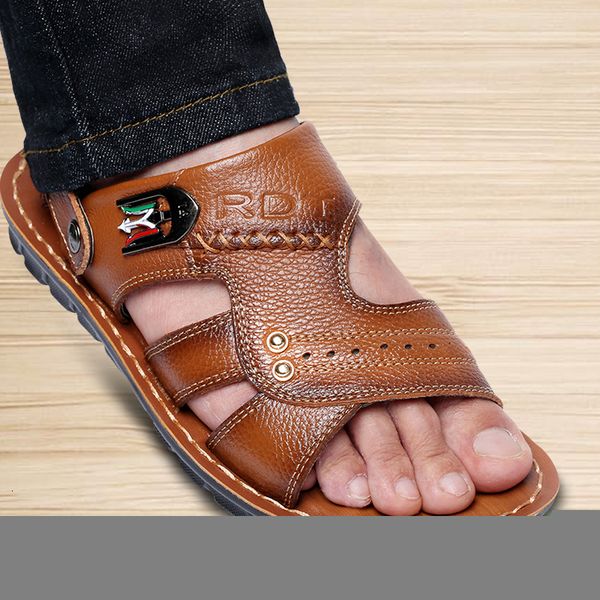 sandals genuine leather men sandals male summer shoes outdoor casual sandals cowhide beach shoes two uses men's sandals slippers 230324, Black
sandals genuine leather men sandals male summer shoes outdoor casual sandals cowhide beach shoes two uses men's sandals slippers 230324, Black