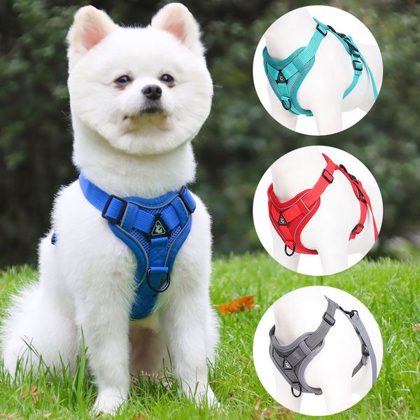 

No Pull Pet Harness Dog Harness Adjustable Outdoor Pet Vest 3M Reflective Oxford Material Vest with Leash Dogs Easy Control for  Medium Large Dogs