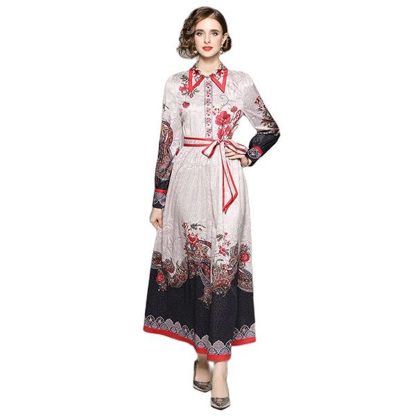 vintage cashew flower maxi dress long sleeve ribbon bow tie 2023 designer elegant women button dresses robes shirt waist contrast colors lad, Black;gray
vintage cashew flower maxi dress long sleeve ribbon bow tie 2023 designer elegant women button dresses robes shirt waist contrast colors lad, Black;gray