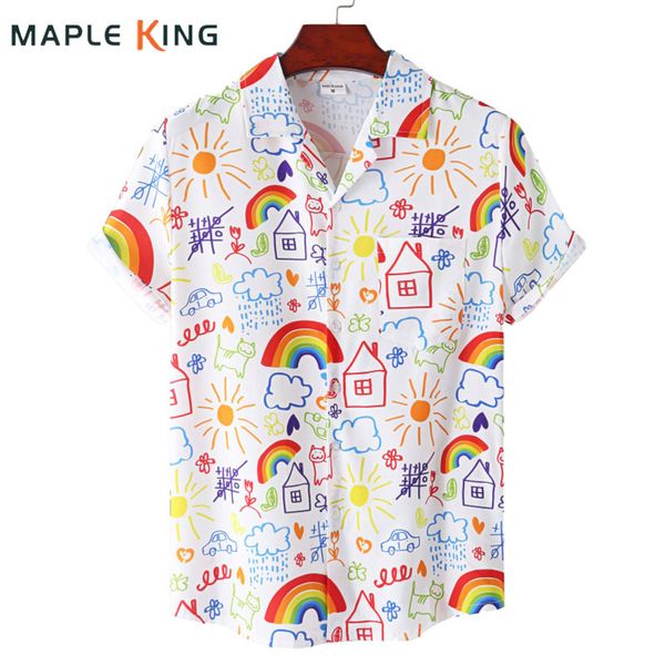 men's casual shirts men tour shirt short cartoon rainbow doodle print bottom up shirt summer mens holiday beach camisetas hawaianas ho, White;black
men's casual shirts men tour shirt short cartoon rainbow doodle print bottom up shirt summer mens holiday beach camisetas hawaianas ho, White;black