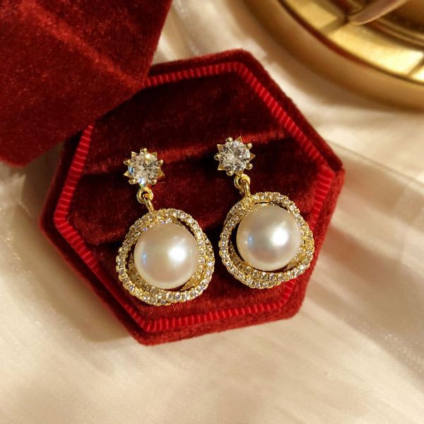 14k gold pearl zircon dangle earring party wedding drop earrings for women bridal engagment promise jewelry gift, Golden;silver
14k gold pearl zircon dangle earring party wedding drop earrings for women bridal engagment promise jewelry gift, Golden;silver