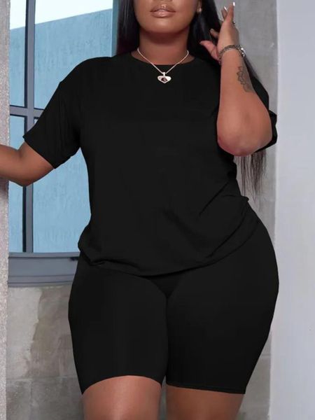 women's plus size pants lw twopiece set summer suit short sleeve and set casual women sportswear slim 230324, Black
women's plus size pants lw twopiece set summer suit short sleeve and set casual women sportswear slim 230324, Black