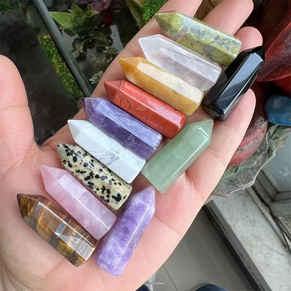 12x38mm natural stone hexagonal prism pillar charm single point crystal agates bead for jewelry making craft ornaments, Black
12x38mm natural stone hexagonal prism pillar charm single point crystal agates bead for jewelry making craft ornaments, Black