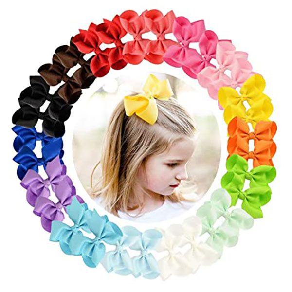 30pcs hair bows for girls 4" big boutique bow alligator clips grosgrain ribbon hair accessories toddlers kids teens, Slivery;white
30pcs hair bows for girls 4" big boutique bow alligator clips grosgrain ribbon hair accessories toddlers kids teens, Slivery;white