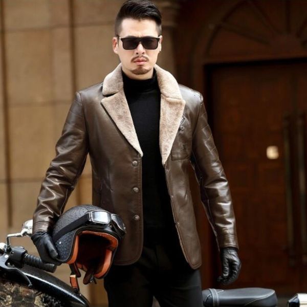 men's leather faux winter fashion business casua outerwear men jacket natural genuine fur coat sheepskin jackets 230324, Black
men's leather faux winter fashion business casua outerwear men jacket natural genuine fur coat sheepskin jackets 230324, Black