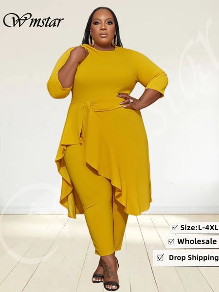 women's plus size pants wmstar women clothing two piece set irregularity casual loose and leggings matching wholesale drop 230324, Black
women's plus size pants wmstar women clothing two piece set irregularity casual loose and leggings matching wholesale drop 230324, Black