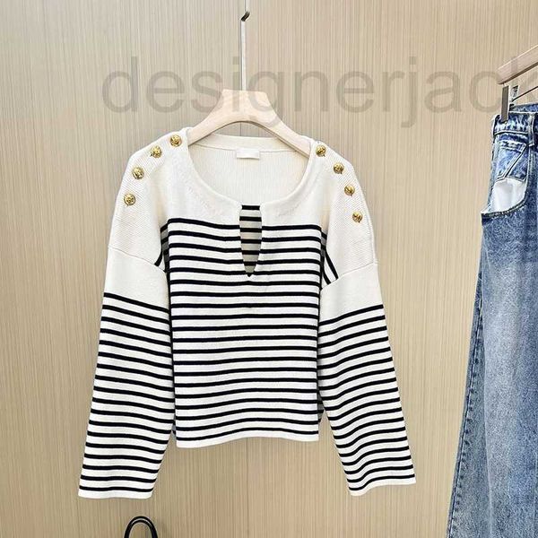 women's knits & tees designer autumn new black and white stripes lazy casual relaxed long sleeve knitted woolen sweater women l727
women's knits & tees designer autumn new black and white stripes lazy casual relaxed long sleeve knitted woolen sweater women l727