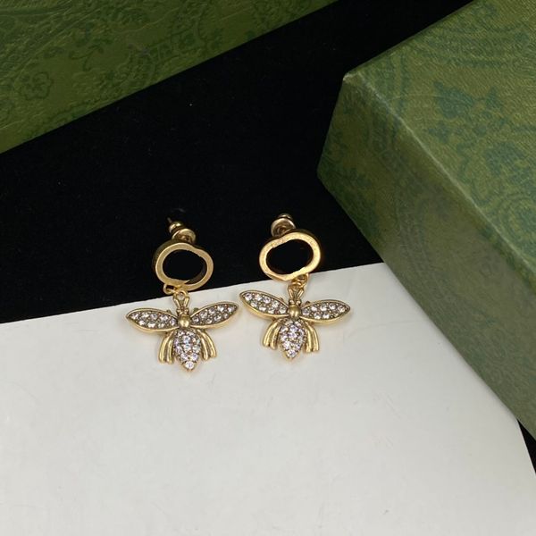 fashion brand dangle earring g diamond double letter brass material personality bee earrings women wedding party designer jewelry high quali, Silver
fashion brand dangle earring g diamond double letter brass material personality bee earrings women wedding party designer jewelry high quali, Silver