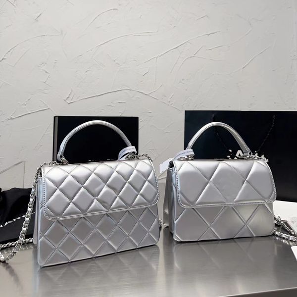 silver trendy totes bags channel designer cc shoulder diamond lattice bag for women real lambskin leather handle wallet card pocket soft cro
silver trendy totes bags channel designer cc shoulder diamond lattice bag for women real lambskin leather handle wallet card pocket soft cro