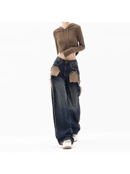 women's jeans y2k high waist street style patchwork straight pants korean fashion wide leg baggy denim trouser female clothes 230324, Blue
women's jeans y2k high waist street style patchwork straight pants korean fashion wide leg baggy denim trouser female clothes 230324, Blue