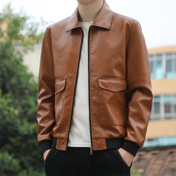 men's leather faux s4xl fashion comfortable and casual korean trend handsome young man washing locomotive lapel business slim jacket 23, Black
men's leather faux s4xl fashion comfortable and casual korean trend handsome young man washing locomotive lapel business slim jacket 23, Black