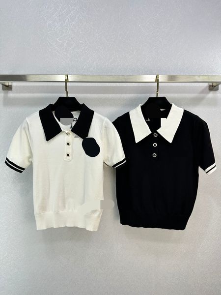 306 2023 brand same style sweater short sleeve women's sweaters white wool lapel neck pullover fashion clothes x715, White;black
306 2023 brand same style sweater short sleeve women's sweaters white wool lapel neck pullover fashion clothes x715, White;black