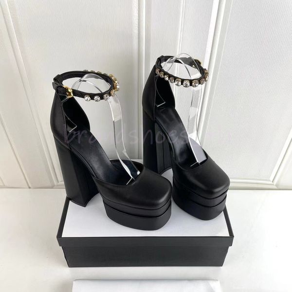 women high heels aevitas buckle pumps crystal platform dress shoes waterproof chunky heel rhinestone satin sandal luxury wedding shoes women, Black
women high heels aevitas buckle pumps crystal platform dress shoes waterproof chunky heel rhinestone satin sandal luxury wedding shoes women, Black