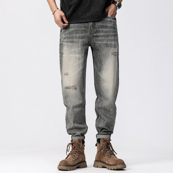 men's pants spring and summer large size men's retro jeans loose small feet ninepoint pants 230324, Black
men's pants spring and summer large size men's retro jeans loose small feet ninepoint pants 230324, Black