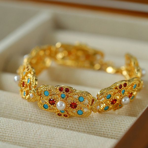 retro gemstone chain necklace bracelet jewelry set 18k real gold plated female, Silver
retro gemstone chain necklace bracelet jewelry set 18k real gold plated female, Silver