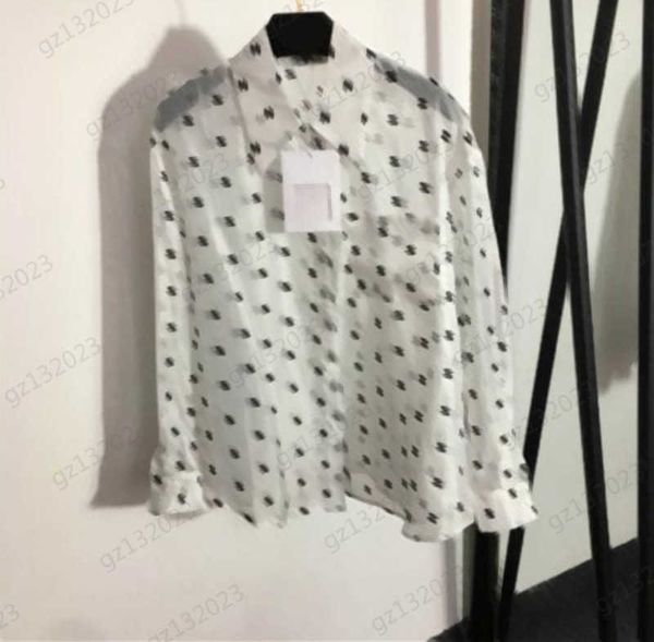 womens blouses brand logo flocked print lapel long sleeves shirts single row button open perspective style sunscreen blouse women 1970, White
womens blouses brand logo flocked print lapel long sleeves shirts single row button open perspective style sunscreen blouse women 1970, White