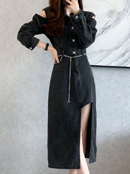 ethnic clothing autumn women elegant casual midi denim dress ladies vintage slim split party jeans vestidos femme fashion korean robe 230324, Red
ethnic clothing autumn women elegant casual midi denim dress ladies vintage slim split party jeans vestidos femme fashion korean robe 230324, Red