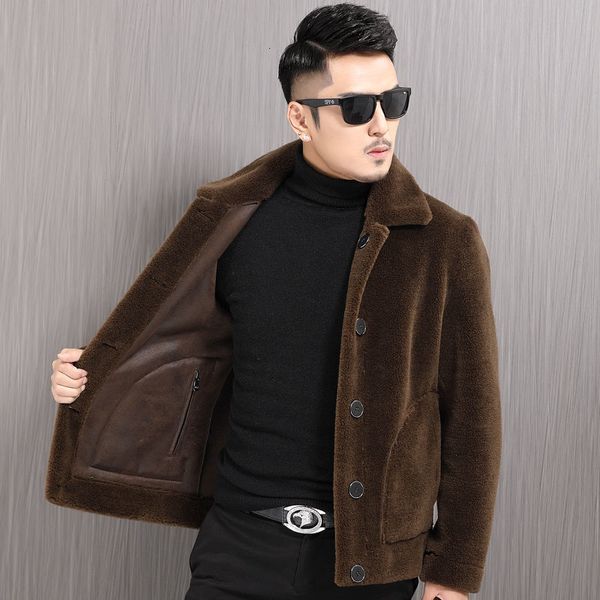 men's leather faux winter fur woolen coat men turn down collar button fashion warm casual jacket outwear thickening overcoat 230324, Black
men's leather faux winter fur woolen coat men turn down collar button fashion warm casual jacket outwear thickening overcoat 230324, Black