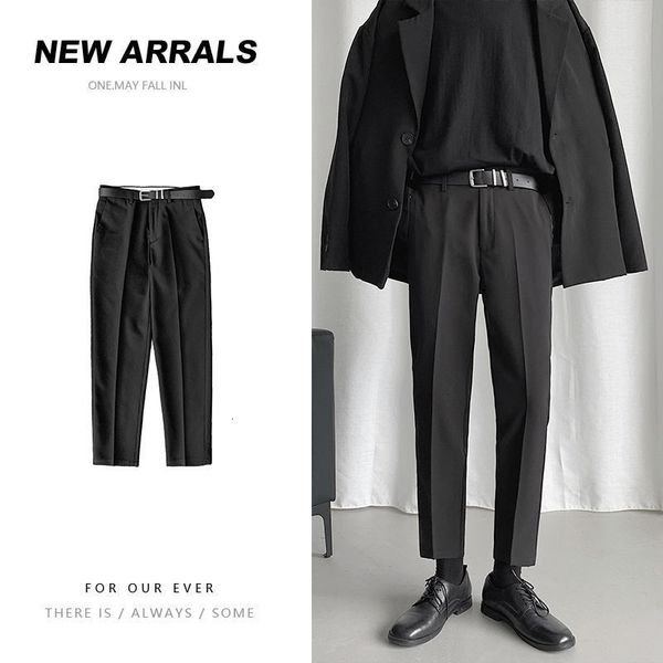 men's pants korean style suit slim fashion solid color business society dress straight soffice formal trousers 230324, Black
men's pants korean style suit slim fashion solid color business society dress straight soffice formal trousers 230324, Black