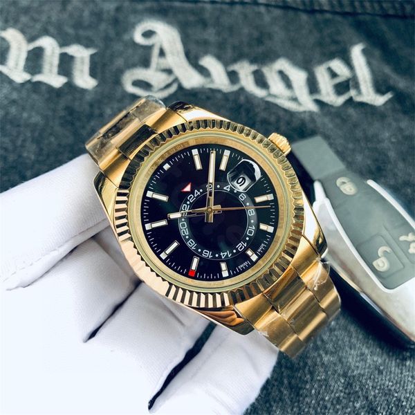 mens watch designer watches black rubber strap oyster case perpetual movement stainless steel automatic watch mechanical 42mm sky dweller u1, Slivery;brown
mens watch designer watches black rubber strap oyster case perpetual movement stainless steel automatic watch mechanical 42mm sky dweller u1, Slivery;brown