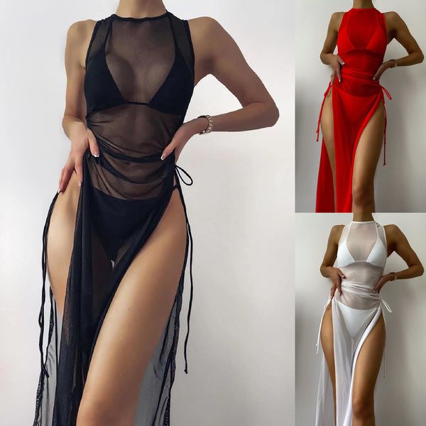 women's swimwear cover up women bikini mesh hight split fork dress female beach wrap shiny beachwear drop 220325, White;black
women's swimwear cover up women bikini mesh hight split fork dress female beach wrap shiny beachwear drop 220325, White;black