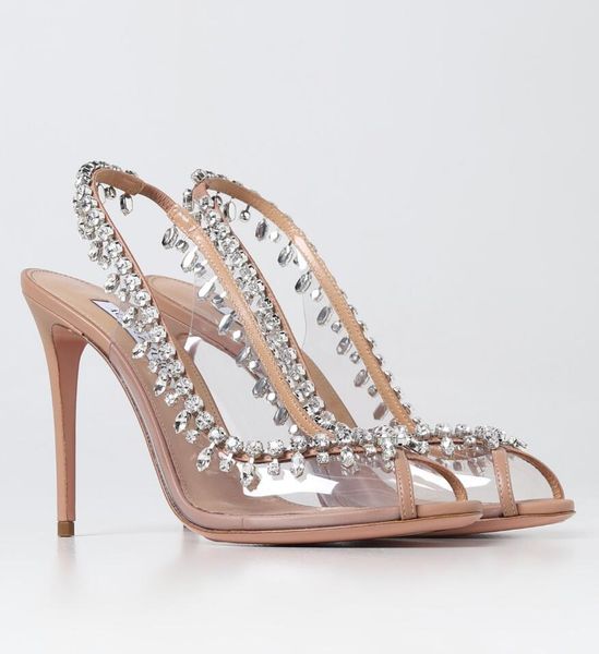summer luxury women temptation sandals shoes aquazzura crystal-embellished high heels leather & pvc lady open toe dress party slingback, Black
summer luxury women temptation sandals shoes aquazzura crystal-embellished high heels leather & pvc lady open toe dress party slingback, Black