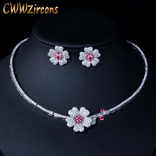wedding jewelry sets cwwzircons cz crystal red rose flower women choker necklace and earrings bridal set for dress accessories t211 230325, Slivery;golden
wedding jewelry sets cwwzircons cz crystal red rose flower women choker necklace and earrings bridal set for dress accessories t211 230325, Slivery;golden