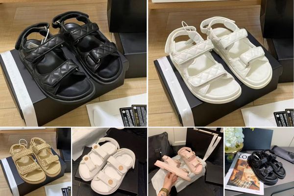 fashion designer sandal luxury women's sandals velcro flat sandals jacquard leather fabric 35-41 shoe box, Black
fashion designer sandal luxury women's sandals velcro flat sandals jacquard leather fabric 35-41 shoe box, Black
