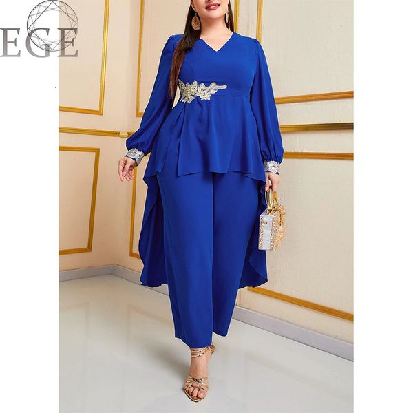 women's plus size pants chiffon style 2piece set round neck long sleeve royal blue and loose straight leg 230324, Black
women's plus size pants chiffon style 2piece set round neck long sleeve royal blue and loose straight leg 230324, Black