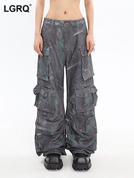 women's pants s lgrq 2023 autumn fashion trousers loose wide leg tie dye patchwork high wiast pockets multiple cargo 17a1165h 230325, Black;white
women's pants s lgrq 2023 autumn fashion trousers loose wide leg tie dye patchwork high wiast pockets multiple cargo 17a1165h 230325, Black;white