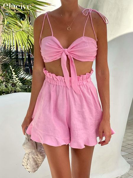 women's shorts clacive backless crop set of two pieces for women summer bodycon high wasit shorts set female fashion pink shorts suits, White;black
women's shorts clacive backless crop set of two pieces for women summer bodycon high wasit shorts set female fashion pink shorts suits, White;black