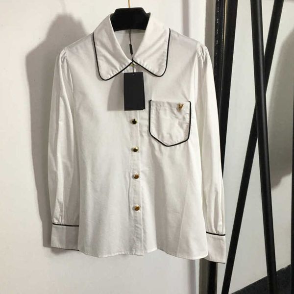 23ss designer blouse womens clothes shirts hardware letter pocket everything temperament long sleeve shirt women clothes a1, White
23ss designer blouse womens clothes shirts hardware letter pocket everything temperament long sleeve shirt women clothes a1, White