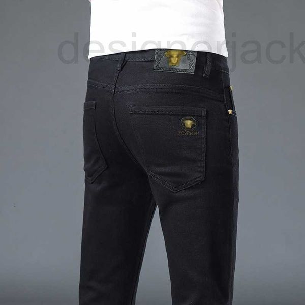 men's jeans designer straight autumn winter black brand denim pants slim straight tube elastic middle waist 7v92, Blue
men's jeans designer straight autumn winter black brand denim pants slim straight tube elastic middle waist 7v92, Blue
