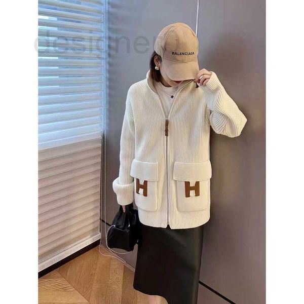 women's knits & tees designer high version south oil medium length coat with leather decorative zipper cardigan on cabinet sweater 22i2, White
women's knits & tees designer high version south oil medium length coat with leather decorative zipper cardigan on cabinet sweater 22i2, White