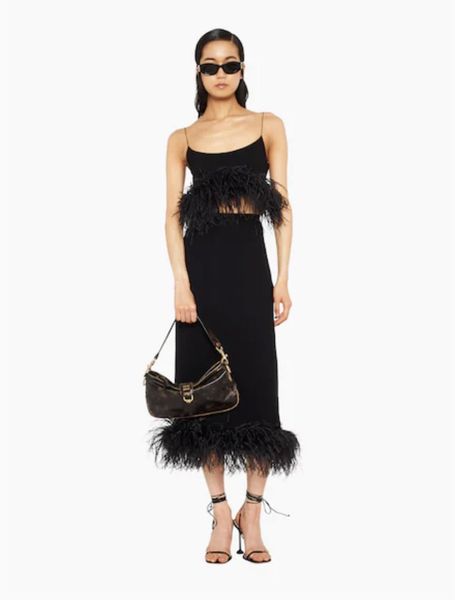 miuu 2023 new summer women's two piece sets fashion party dinner two piece dress logo vest short skirt grade feather suit birthday moth, White
miuu 2023 new summer women's two piece sets fashion party dinner two piece dress logo vest short skirt grade feather suit birthday moth, White