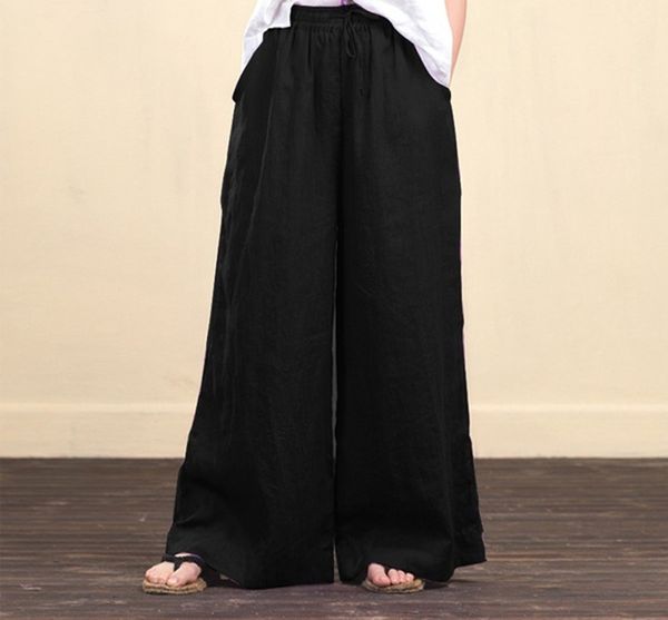 women's plus size pants cotton linen wide leg women casual loose spring summer solid elastic waist drawstring straight trousers 230325, Black
women's plus size pants cotton linen wide leg women casual loose spring summer solid elastic waist drawstring straight trousers 230325, Black