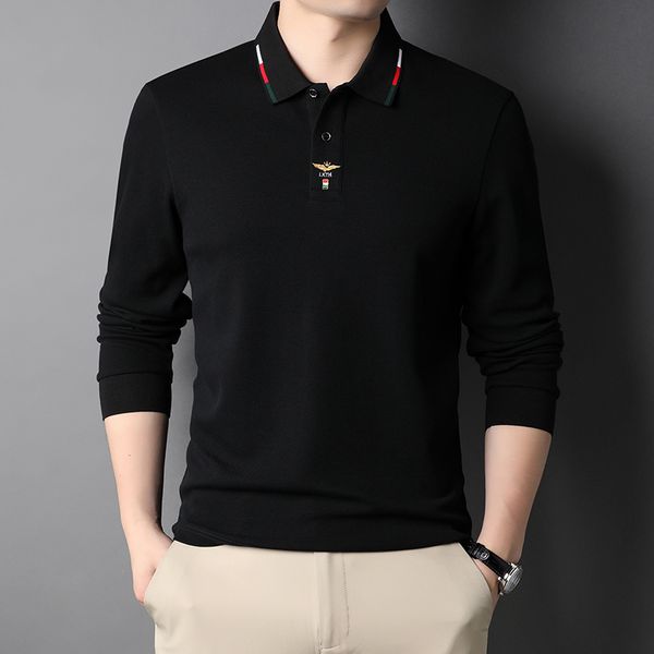 men's polos high end 100% cotton fashion embroidery long sleeve polo shirt men's autumn business lapel casual t-shirt luxury men&#, White;black
men's polos high end 100% cotton fashion embroidery long sleeve polo shirt men's autumn business lapel casual t-shirt luxury men&#, White;black