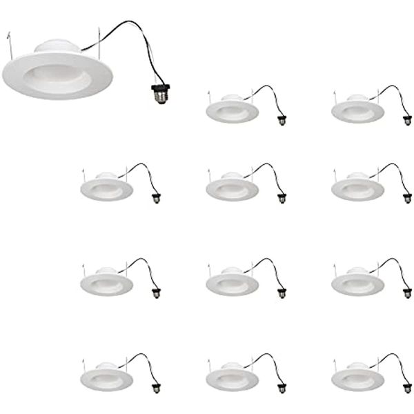 5" 6" led recessed lighting downlight with trim, dimmable, 9w 65w, 625 lumens, soft white 3000k, wet rated 12 pack
5" 6" led recessed lighting downlight with trim, dimmable, 9w 65w, 625 lumens, soft white 3000k, wet rated 12 pack