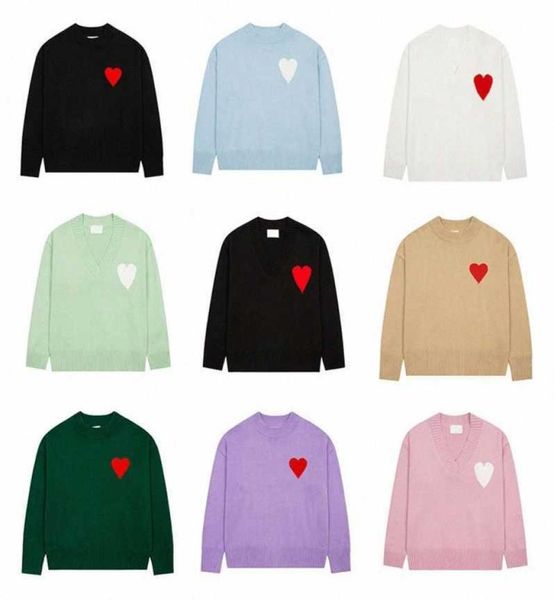 amis paris fashion mens designer amies knitted sweater embroidered red heart solid color big love round neck short sleeve a tshirt, White;black
amis paris fashion mens designer amies knitted sweater embroidered red heart solid color big love round neck short sleeve a tshirt, White;black