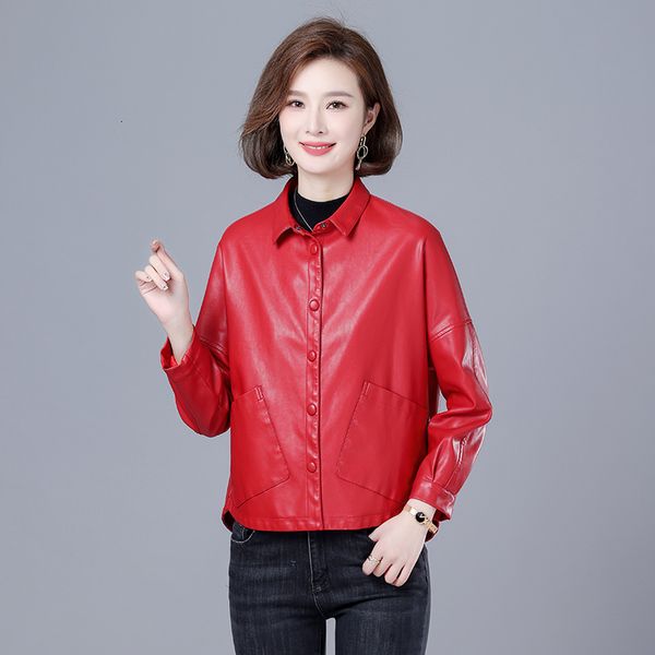women's jackets chic women pu leather blouses 2023 spring autumn black faux leather basic coat turndown collar motor biker jacket 23032, Black;brown
women's jackets chic women pu leather blouses 2023 spring autumn black faux leather basic coat turndown collar motor biker jacket 23032, Black;brown