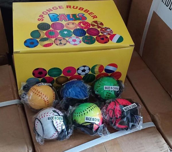 Image of Balls sponge rubber ball baseball softball 288pcs baseball Throwing Bouncy Kids Funny Elastic Reaction Training Wrist Band Ball Game Toy kid girls